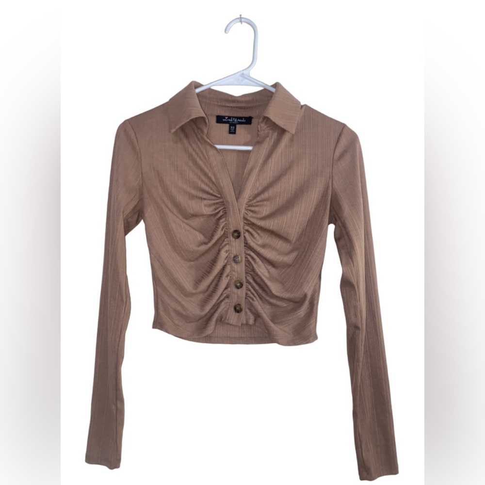 Brown Long Sleeve Top XS